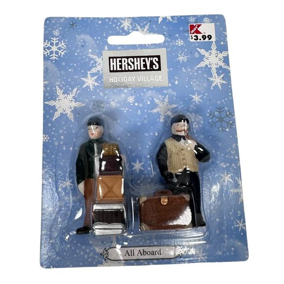 Hershey's Holiday Village Train Cocoa Bean Crates & All Aboard Figurines Lot 4 - Picture 4 of 7